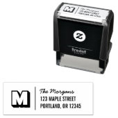 Blocky Monogramスクリプトファミリー名差出人住所 セルフインキングスタンプ (インサイチュ)