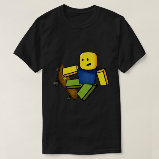 Blocky Skater Meme Noob Gaming Art Tシャツ (デザイン正面)