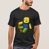 Blocky Skater Meme Noob Gaming Art Tシャツ (正面)