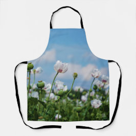 Bloeiend Papaver somneferum maanzaad bloemen. エプロン