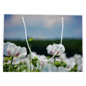 Bloemen veld, Papaver somneferum maanzaad bloem. ラージペーパーバッグ (裏面)