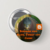 Blog鳥類捕獲人は、さえずり、さえずります 缶バッジ (正面&裏面)