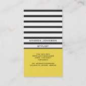 Blogger Stylistイベント白黒黄ストライプ色 名刺 (裏面)