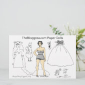 Bloggessの紙人形(fattieartによって) 便箋 (スタンド正面)