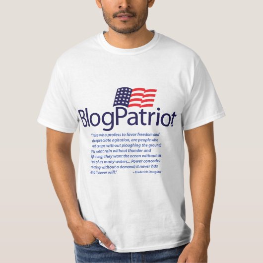 BlogPatriot Douglassの引用文 Tシャツ (正面)