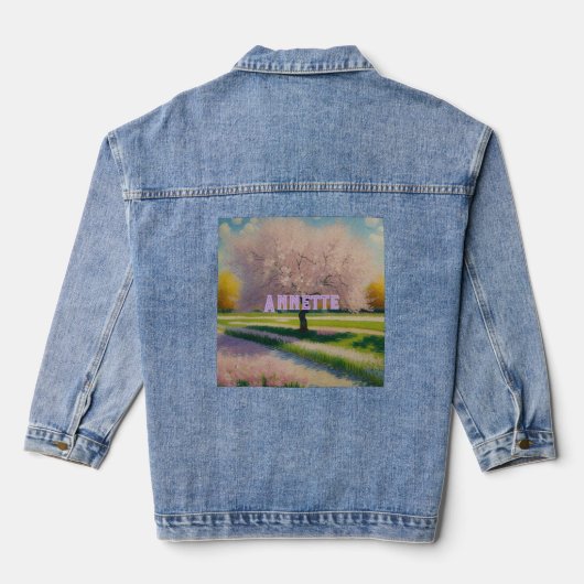 Bloms Annette AI Art Pink Bloms Denim Jacket デニムジャケット (裏面)