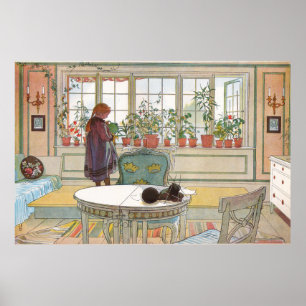 Blomsterfnstretö by Carl Larsson ポスター