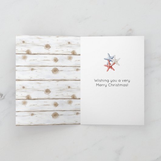 Blond Blue Flowers Christmas カード (内部)