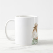 Blond Female Mint Skirt White Roses Life is Dream コーヒーマグカップ (左)