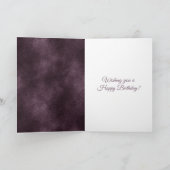 Blond Female White Dress Purple Birthday カード (内部)