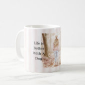 Blond Girl Dog Trees Life is Better With A Dog コーヒーマグカップ (正面左)