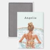 Blond Girl in Pool マグネット (正面/裏面)