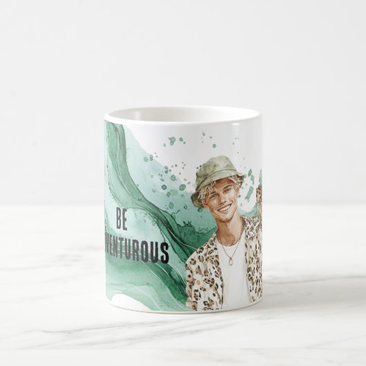 Blond Guy with Monkey コーヒーマグカップ (中央)