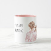 Blond Hair Lady Holding Dog   マグカップ (中央)