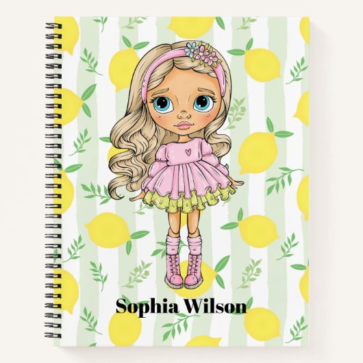Blond Little Girl with Lemons Notebook ノートブック (正面)