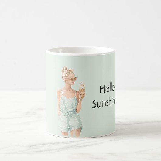 Blond Mint Top Hello Sunshine Ice Cream Beach コーヒーマグカップ (中央)
