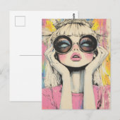 Blond Queen Rolls Eyes ポストカード (正面/裏面)