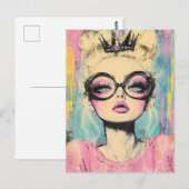 Blond Queen With a Tiny Crown ポストカード (正面/裏面)
