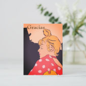 Blond Woman, Gracias, change text Postcard ポストカード (スタンド正面)