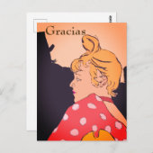 Blond Woman, Gracias, change text Postcard ポストカード (正面/裏面)