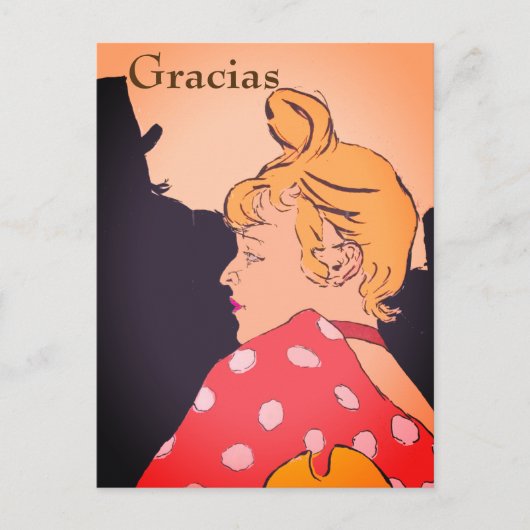 Blond Woman, Gracias, change text Postcard ポストカード (正面)