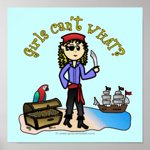 Blonde Girl Pirate ポスター