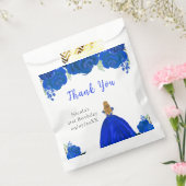 Blonde Hair Princess Blue Floral Birthday Party フェイバーバッグ (封をした状態)