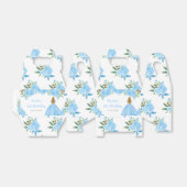 Blonde Hair Princess Blue Floral Birthday Party フェイバーボックス (折り畳みなし)