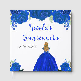 Blonde Hair Princess Blue Quinceanera Guest Book ゲストブック