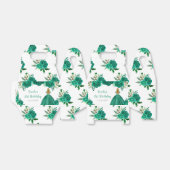 Blonde Hair Princess Green Floral Birthday Party フェイバーボックス (折り畳みなし)