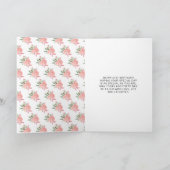 Blonde Hair Princess Pink Floral Birthday Party カード (内部)