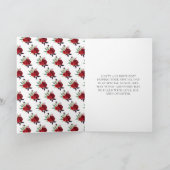 Blonde Hair Princess Red Floral Birthday カード (内部)