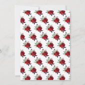 Blonde Hair Princess Red Floral Birthday サンキューカード (裏面)