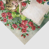Blonde-Haired Valentine Cherub with Red Roses 薄葉紙 (詳細)
