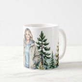 Blonde Hiker in Forest – Personalized Outdoor Adve コーヒーマグカップ (正面右)