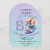 Blonde Mermaid Age Birthday Party Invitation 招待状 (正面/裏面)