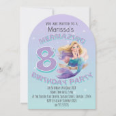 Blonde Mermaid Age Birthday Party Invitation 招待状 (正面)