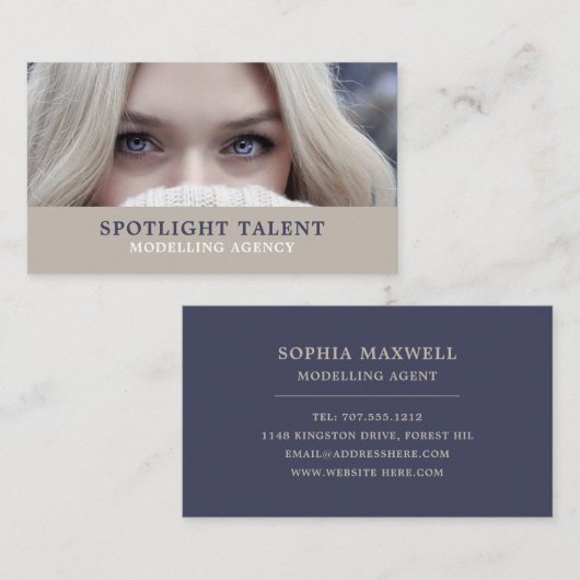 Blonde Model、Modeling Agency、Model Agent 名刺 (正面/裏面)