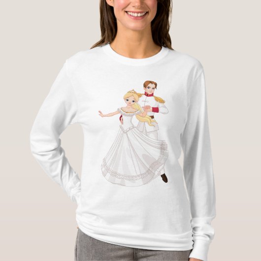 Blonde Princess and Charming Prince Fairytale Tシャツ (正面)