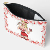 Blonde Retro Valentine Pin-Up Girl アクセサリーポーチ (見開き)