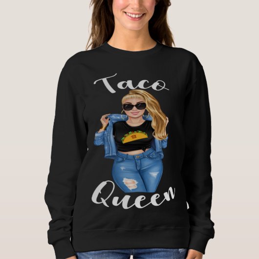 Blonde Taco Queen Cinco De Mayo 5  Womens Women スウェットシャツ (正面)