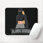 Blonde Woman Mousepad Black マウスパッド (マウス)