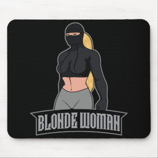 Blonde Woman Mousepad Black マウスパッド