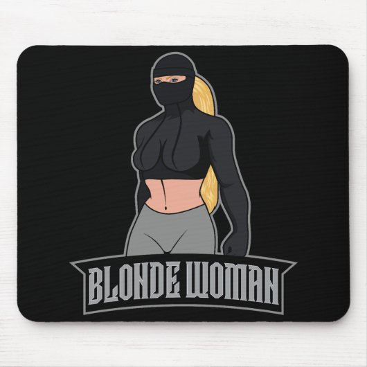 Blonde Woman Mousepad Black マウスパッド (正面)