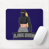 Blonde Woman Mousepad Blue マウスパッド (マウス)