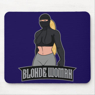 Blonde Woman Mousepad Blue マウスパッド