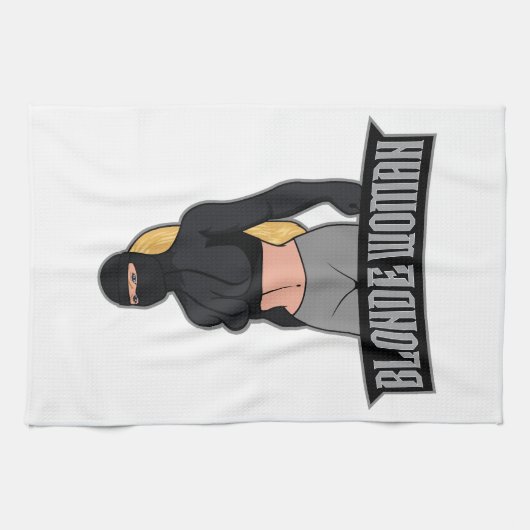 Blonde Woman Tea Towel キッチンタオル (横)