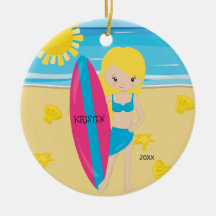 BlondeSurferのかわいい女の子のパーソナライズなクリスマス