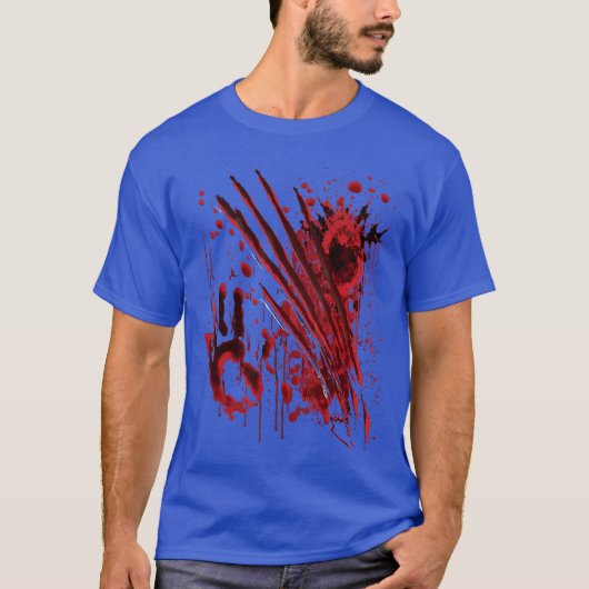Blood Bloody Splatter Halloween Blood Stained funn Tシャツ (正面)