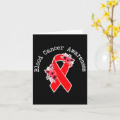 Blood Cancer Awareness Floral Red Ribbon Blood Dis カード (黄色い花)